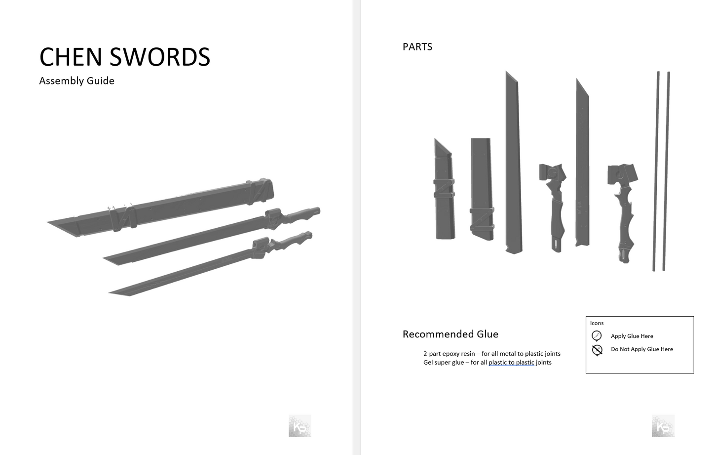 Arknights Ch'en Raythean Dual Swords & Sheath Prop Kit