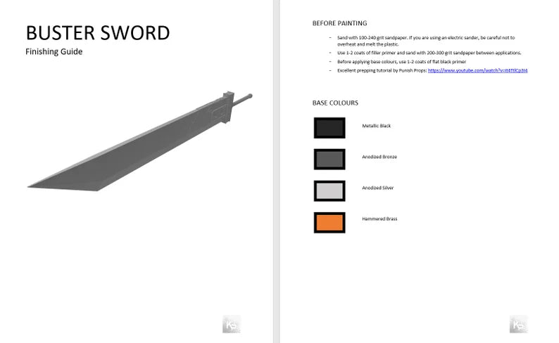 Final Fantasy VII Remake Cloud Buster Sword Prop Kit LED Version